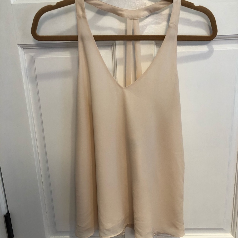 Beige-pink polyester tank